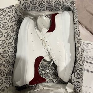 Alexander McQueen White and Red Sneakers